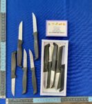 U – 007 cuchillo acero inoxidable mango negro cuchilla lisa en caja C12 EXP691