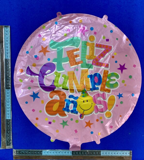 G – 015 globo feliz cumpleaños rosa carita emoji 45cm C25 1064