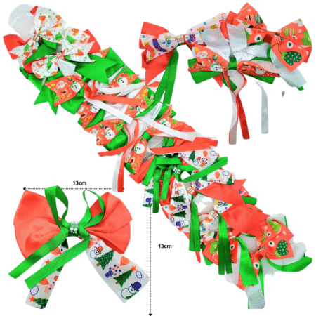 N - 230  moño navidad con listones en tira C/12 Y-24