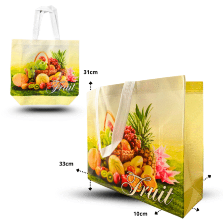 B - 099 bolsa ecológica plastificada 33x27x10 CM C/12 D3141
