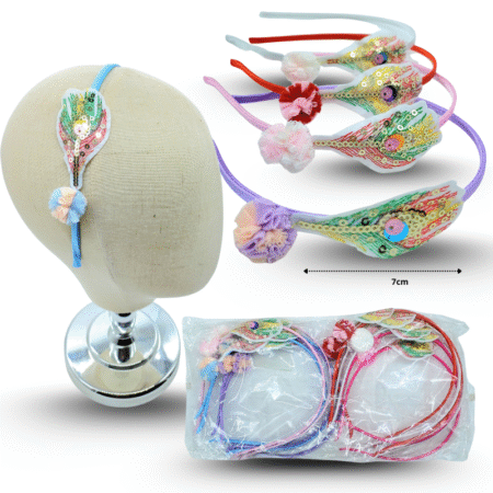 E - 031 diadema figura pluma pavorreal variedad de colores C/12 G185#16A-25