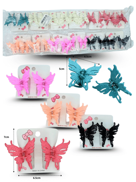F - 117 pinza par variedad de colores 5cm C/12 pares XL13-17