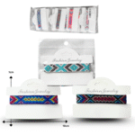 K - 019 pulsera tejida tipo wichol  gruesa en blister individual C/12 XL29-25