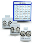 A - 003 arete figuras con zirconia charola azul C/36 HLH-11