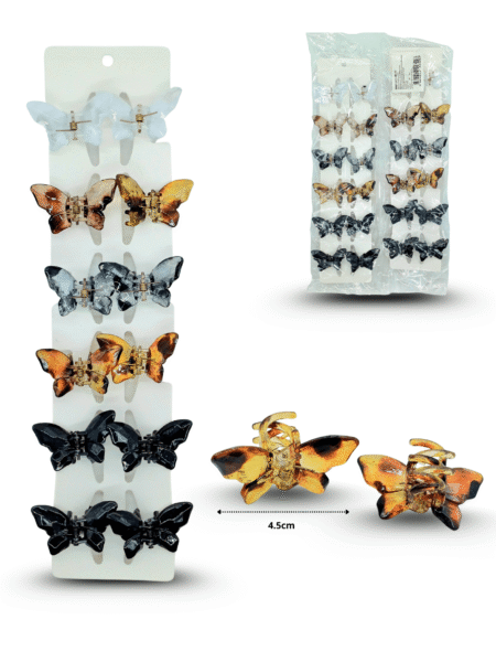 F - 032 pinza chica mariposa cristal C/24  3B-20