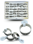 I - 002 anillo diseño grecas en caja diferentes tallas acero inoxidable C/36 23R-8