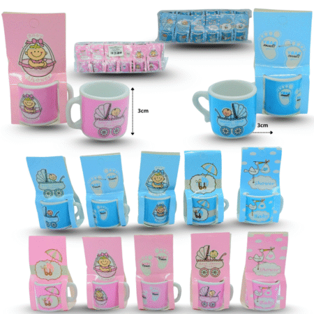 PA - 337 taza cerámica mini baby shower rosa o  azul , ideal para recuerdo C/12 GE67356