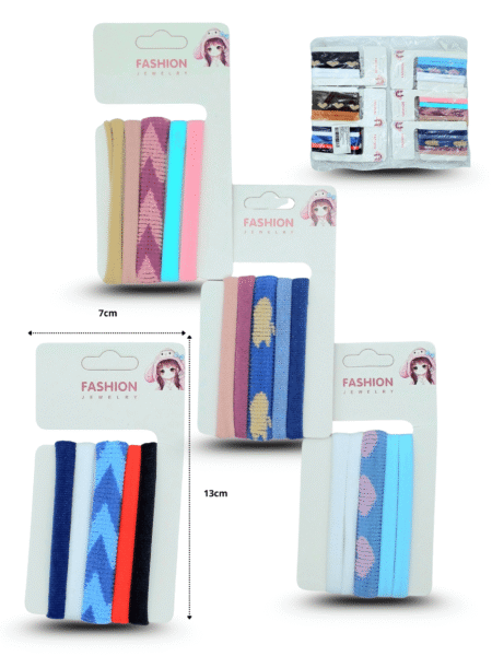 V - 030 liga licra afelpada decorada y lisa en blister set  5 pzas C/12 XL29-10