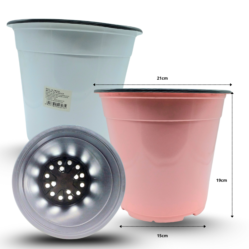 H - 027 maceta de plástico colores 21x19cm C10 E4623