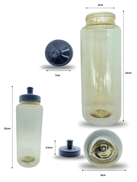 Q - 071 bote para agua chato transparente con tapa chupón C/10 JNNA