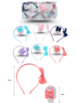 E – 070 set diadema con moño y picos variedad de colores C12 GF248F-11