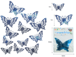 P - 094 sticker mariposa azul para decoración plegable set 12pzas diferentes tamaños C/12 25C-98