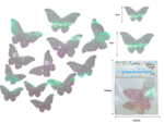 P - 099 sticker mariposa nacar para decoración plegable set 12pzas diferentes tamaños C/12 25C-98