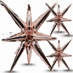 G – 004 globo estrella 5 picos rosa dorado C50 GJ_1928