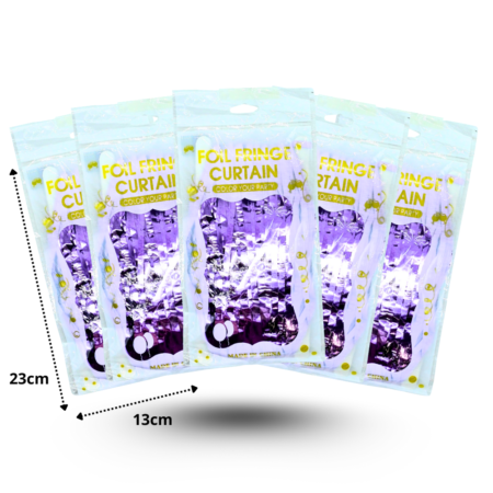 PA - 086 cortina lluvia lila metalico C/12 FOIL FRINGE XLE-83 o 82