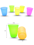Q – 101 vaso líneas translúcido 250 ML diámetro 8 CM C100 ALB MOR
