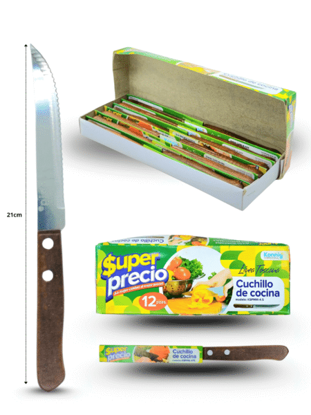 U - 070 cuchillo konnig sierra con mango de madera en caja C/12 KFMM-4.5
