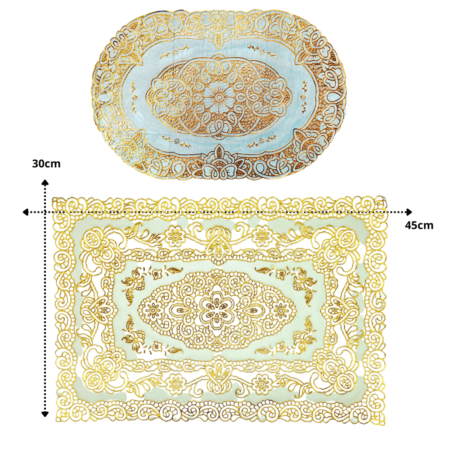 H - 314 mantel de plastico dorado 30x45cm C/12 E7101