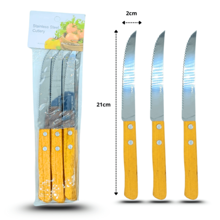 U - 245 set de cuchillos de sierra mango de madera C/6 GPM-2292