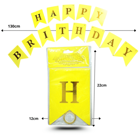PA - 091 banderín amarillo happy birthday C/12 GPM-2174