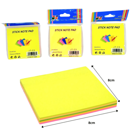 P - 967 notas adhesivas fluorescentes colores 7.6cm C/12 B1118