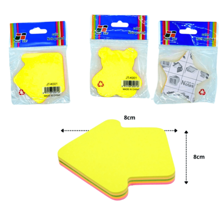 P - 236 notas adhesivas colores fluorescentes figuras 70hojas C/12 B1119