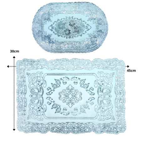 H - 315 mantel de plastico plateado 30x45cm C/12 E7101