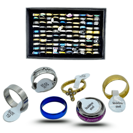 I - 011 anillos surtidos acero inoxidable C/100 R253k-10