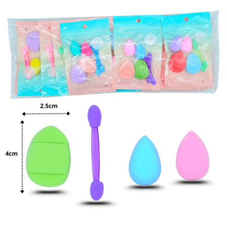 C - 053 esponja bombón mini esponja plana gota aplicadores set 6 pzas C/12 HLQ-20