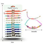 K - 084 pulsera hilo mariposa con cuentas de colores en tira C/12 RM1075-3G-3