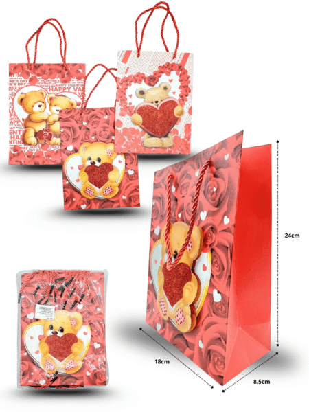 B - 016 bolsa de regalo decorada 24x18x8.5cm C/12 D2836