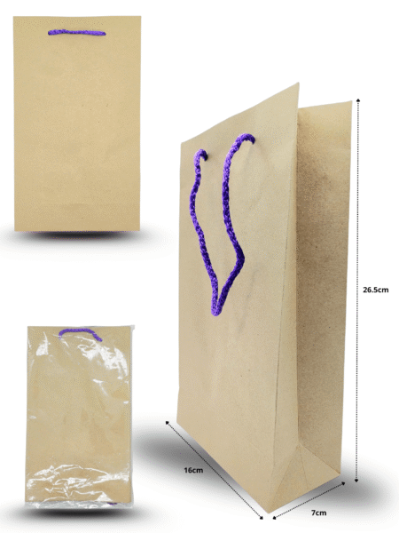 B - 401 bolsa chica kraft 16cmx26.5cmx7cm C/12 CRS TRS