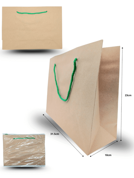 B - 406 bolsa boutiquera kraft #22 31cmx23cmx10cm C/12 CRS TRS