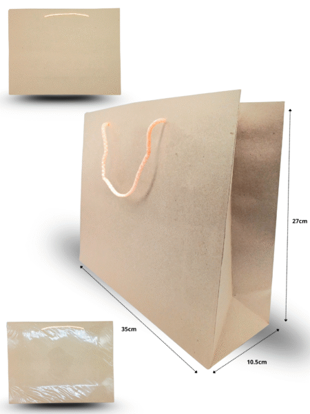 B - 407 bolsa boutiquera kraft #23 35cmx27cmx10.5cm C/12 CRS TRS