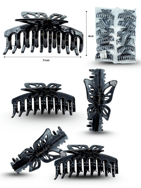 F - 164 pinza negra tubular mariposa11cm C/12 EO1101