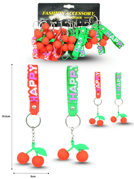 L - 006 llavero cerezas con cinta C/12 25G126