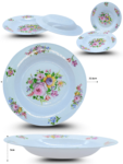 Q – 012 plato sopero melamina decorado 22.5cmx3cm C12 YE-207-1 o RB-1003