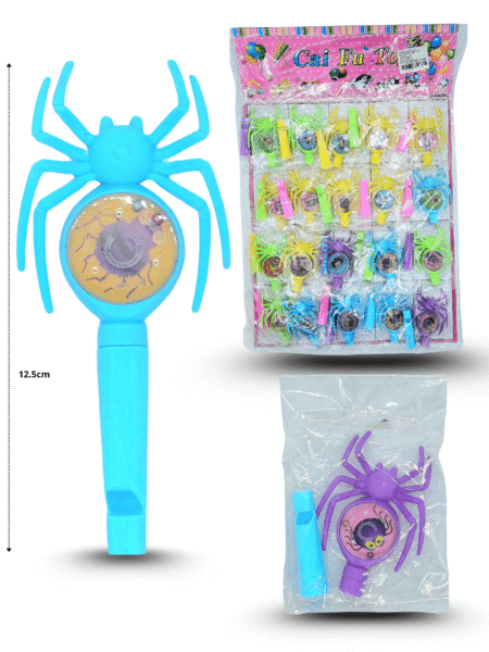 T - 063 juguete araña laberinto balin con silbato en planilla C/20 HLE-854