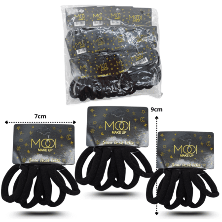 V - 015 liga licra 4.5cm set 6 pzas negra C/12 75052-BK