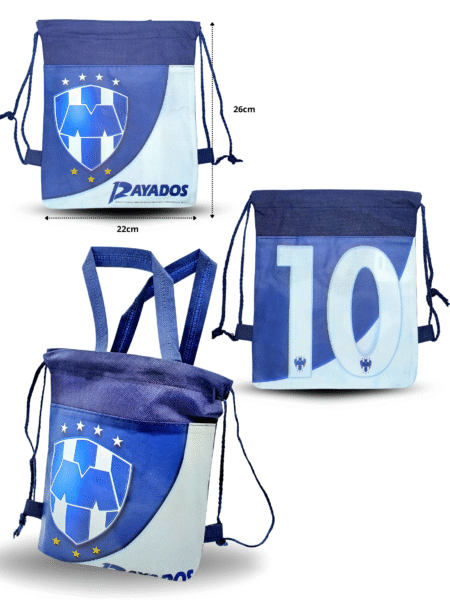 B - 005 morral rayados con asa 22x26cm C/30 CMT-NWT3