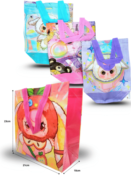 B - 029 bolsa plastificada decorada 23x21x10cm bby three C/12 25I-81