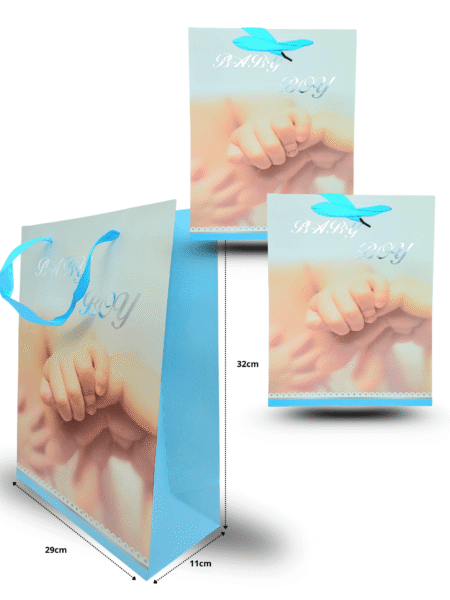 B - 088 bolsa de regalo decorada baby boy 25x32x11cm C/12 1704M