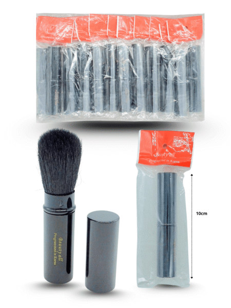 C - 032 brocha cosmética retractil negra C/12 beauty all