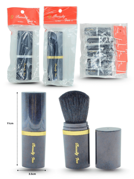 C – 332 brocha cosmética retráctil ancha negra C/12 beauty all