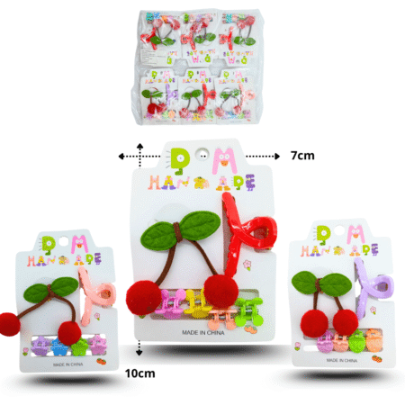 F - 011 4 pijitos con pinza nudo chica y pico cereza set 6pzas C/12 25H-106