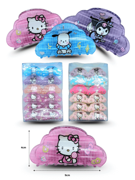 F - 011 pinza 9cm decorada sanrio en caja C/12 DG25-A4