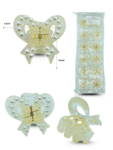 F – 014 pinza translucida con perlas variedad de diseños 4×4 CM C12 HJI-26