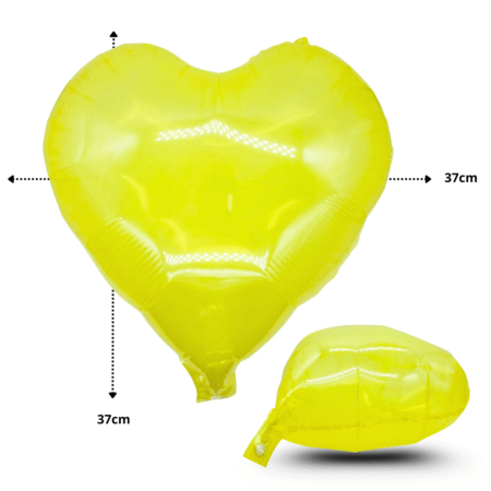 G - 111 globo corazón translucido amarillo 45cm C/50 C1140