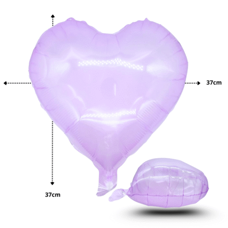 G - 112 globo corazón translucido lila 45cm C/50 C1140