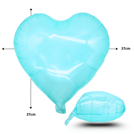 G - 113 globo corazón translucido menta 45cm C/50 C1140
